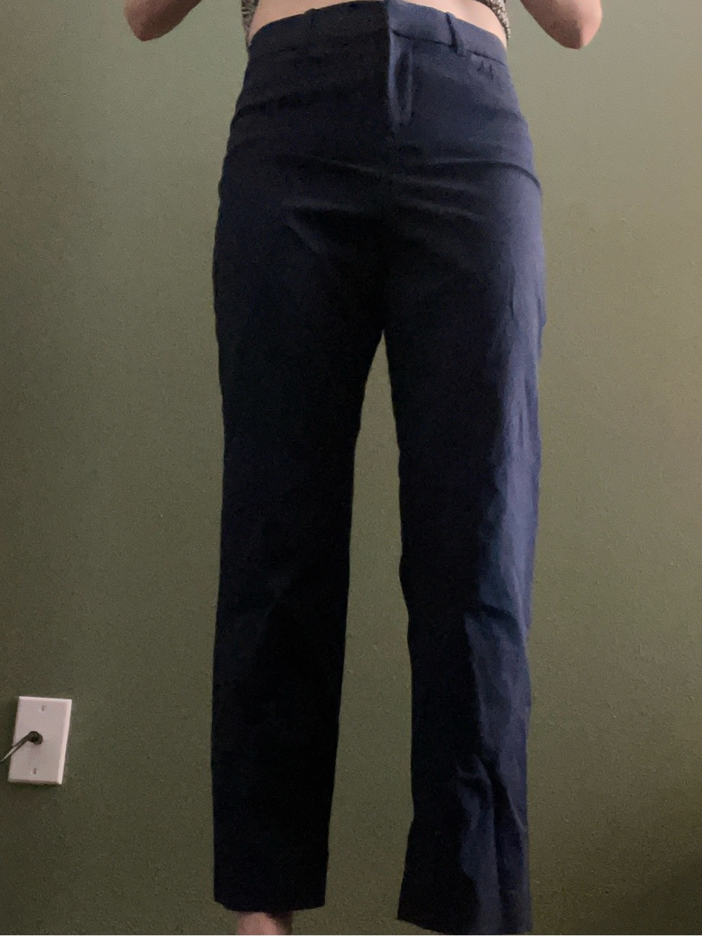 Old Navy Navy Cropped Straight-Leg Pants